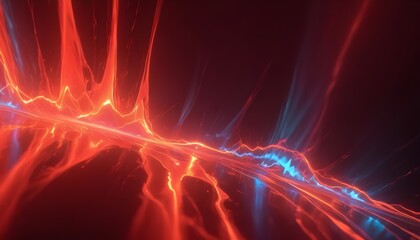 Wall Mural - Colorful red waves of light and energy, creating a dynamic and mesmerizing visual effect