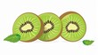 © Joyce - Flat vector illustration of fresh kiwi fruit cut slice