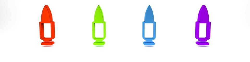 Wall Mural - Colorful Bullet icon isolated on white background. Minimalism concept. 3D render illustration