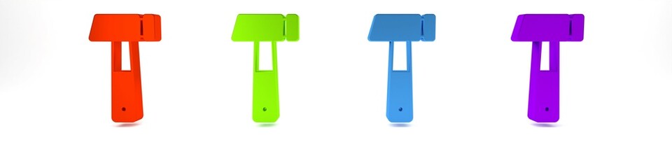 Sticker - Colorful Hammer icon isolated on white background. Tool for repair. Minimalism concept. 3D render illustration