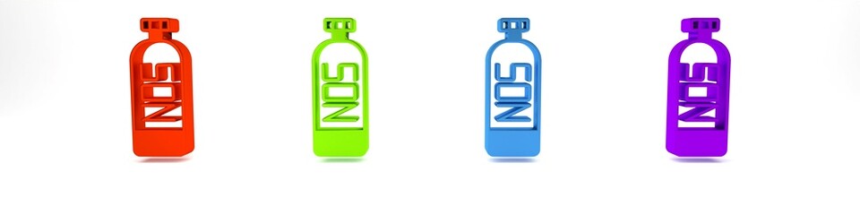 Sticker - Colorful Nitrous oxide icon isolated on white background. Minimalism concept. 3D render illustration