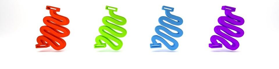 Sticker - Colorful Racing track icon isolated on white background. Minimalism concept. 3D render illustration