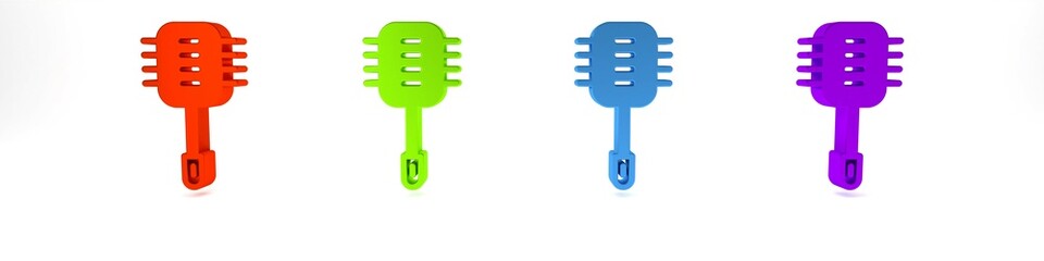 Poster - Colorful Toilet brush icon isolated on white background. Cleaning service concept. Minimalism concept. 3D render illustration