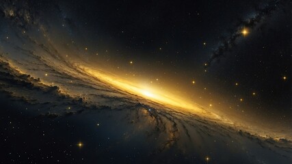 yellow starfield galaxy abstract background design