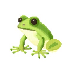 Sticker - Cross stitch frog amphibian wildlife reptile.