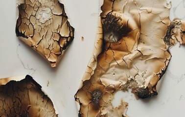 Wall Mural - A set of burnt holes on paper, textures, and backgrounds