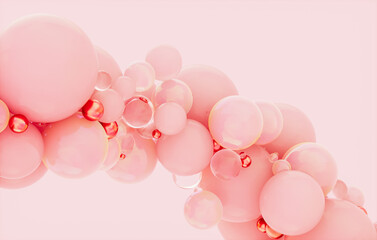 Aufkleber - Abstract 3d podium background with luxury crystal geometric spheres.