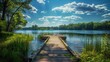 © Vlad - Dock Overlooking Lake in Ludington State Park, Michigan. Summer Vacation at Ludington, Northern America