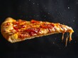 © VISUAL BACKGROUND - A slice of pizza is being sprayed with water.