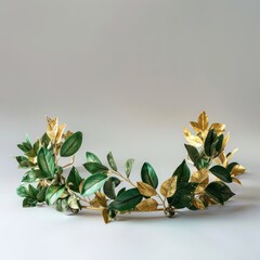 Poster - Elegant gold green leaf wreath