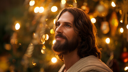 Jesus with Glowing Lights