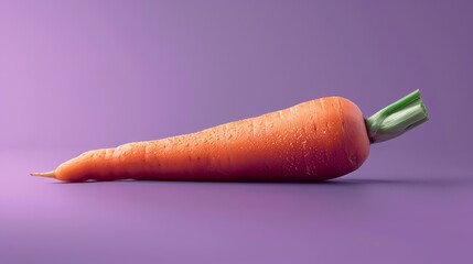 Wall Mural - A single carrot on a purple background.