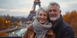 © dark_blade - Happy couple in front of Eiffel Tower- Paris- France . ai generated