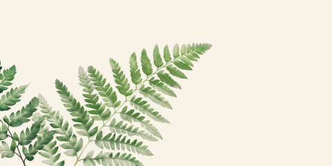 Wall Mural - Elegant Fern Leaves with Minimalist Background   Botanical Nature Art