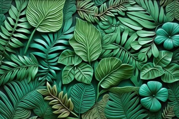 Sticker - Tropical jungle green backgrounds tropics.