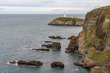 Wall Mural - Views around South Stack lighthouse with the heather blooming