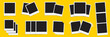 © Sunil - Set of polaroid vector photo frames yellow background. Template photo collage design.