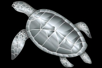 Wall Mural - turtle on a white background made by midjourney