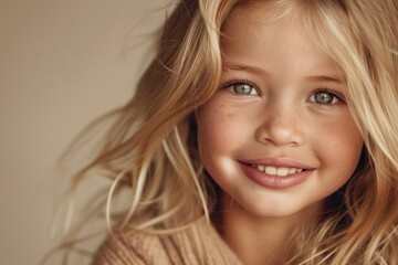 Wall Mural - Smile portrait child photo.