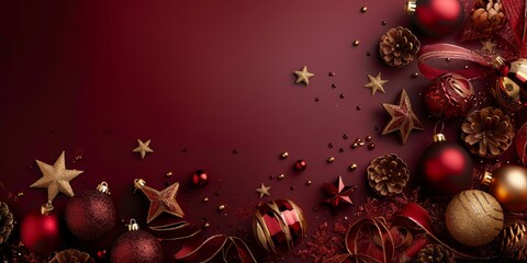Wall Mural - add a touch of luxury to your celebrations with a red and gold christmas backdrop, radiating festive