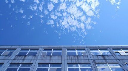 Sticker - Blue sky and school building