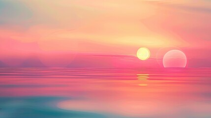 Wall Mural - Warm sunset hues background with smooth gradients and light effects