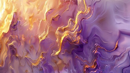 Canvas Print - Violet and golden backdrop with seamless blending and fluid textures