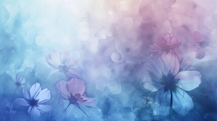 Wall Mural - Soft abstract background with watercolor textures and light bokeh effects