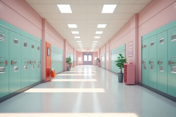 Canvas Print - School architecture education corridor.