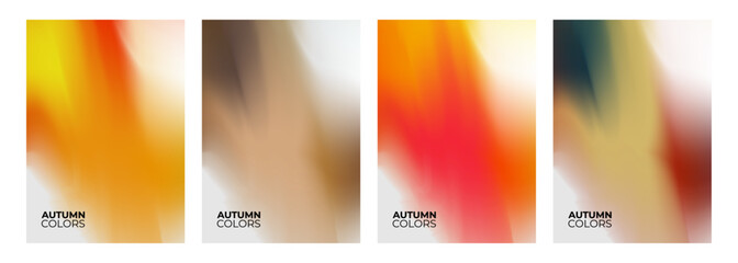 Fototapete - Autumn colors. Defocused bright colored abstract backgrounds. Blurred vibrant color gradients for Fall season creative graphic design. Vector illustration.