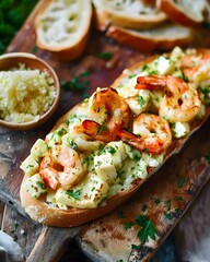 Wall Mural - Shrimp and Egg Salad on Toast