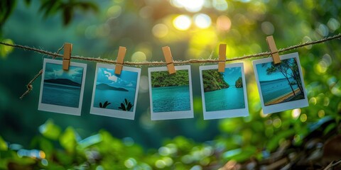 Sticker - Summer Vacation Memories: Picturesque Landscapes on Display