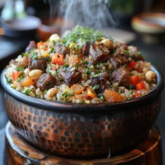 Canvas Print - Steaming Bowl of Delicious Fried Rice