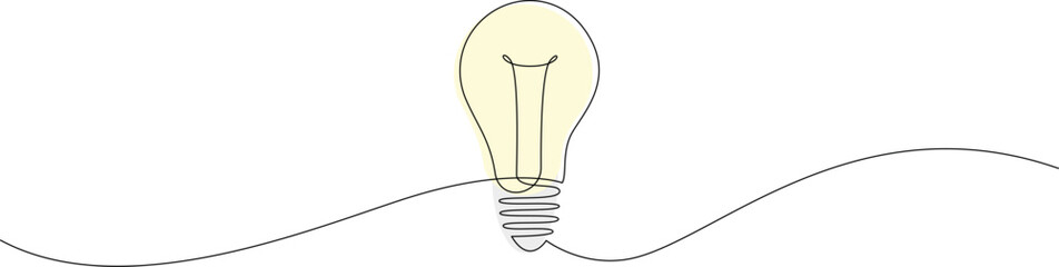 Wall Mural - light bulb drawn by one continuous line. electricity consumption concept. single line vector illustr