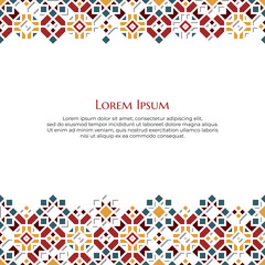 Wall Mural - Islamic Oriental Geometric Greeting Design for Social Media Post or Banner