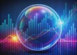 © DigitalArt Max - Vibrant financial charts with ascending lines and bars bursting into a large, ominous bubble, warning of impending economic instability and potential market collapse.