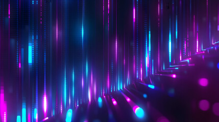 Wall Mural - abstract blue purple neon growing financial graph chart background
