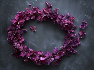 Wall Mural - Purple Petals Circle, Floral Arrangement, Decorative Design