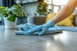 © TuruMuru - Female cleans table at home office and apartment with hand wipes during pandemic for thorough disinfection High quality photo captured