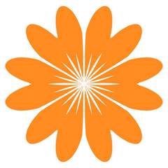 Wall Mural - abstract orange flower