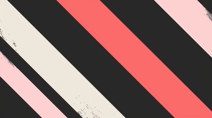 Wall Mural - A black and white striped background with red and pink stripes