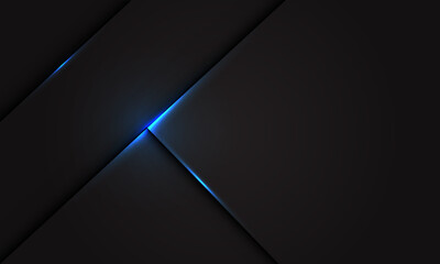 Wall Mural - abstract blue light dark grey metallic overlap design modern futuristic technology background vector