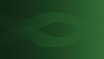 Wall Mural - abstract green wave flowing isolated on a dark green gradient background, copy space. vector illustr
