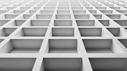 Poster - a white and grey image of a grid of squares