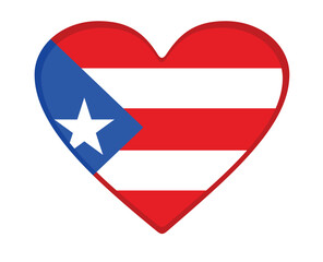 Wall Mural - Puerto Rico flag heart shaped. vector