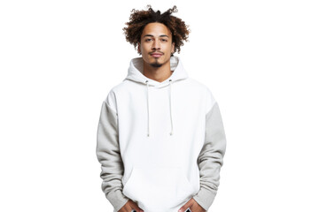 young ethnic man in trendy streetwear posing confidently isolated on white background