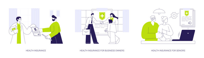 Sticker - Insurance company service abstract concept vector illustrations.