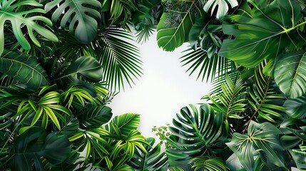 Poster - Tropical Leaves Frame