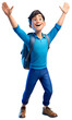 © Vitaliy - Animated Happy Student with Backpack Cheering