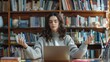 © Dovhas - the woman meditating in library